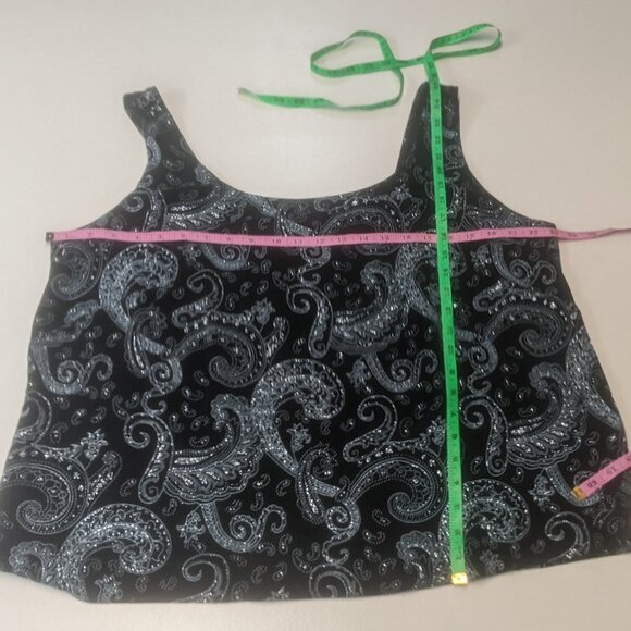 Alex Evenings Size 3X Two-Piece Top Black and Teal - Picture 12 of 16